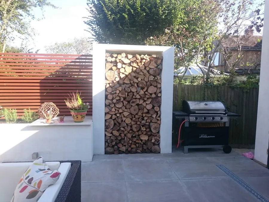 Patio and log store